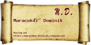 Maracskó Dominik névjegykártya